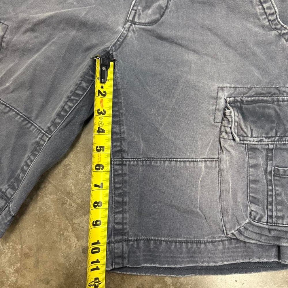 Vintage Y2K Navy Faded Baggy Skater Cargo Shorts Mens 32 Heavyweight Cotton - Picture 6 of 7